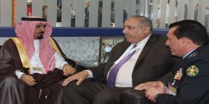 وزير الداخلية الأردني يستقبل مساعد سمو وزير الداخلية السعودي لشؤون العمليات في جناح الامن العام بمعرض سوفكس 2016